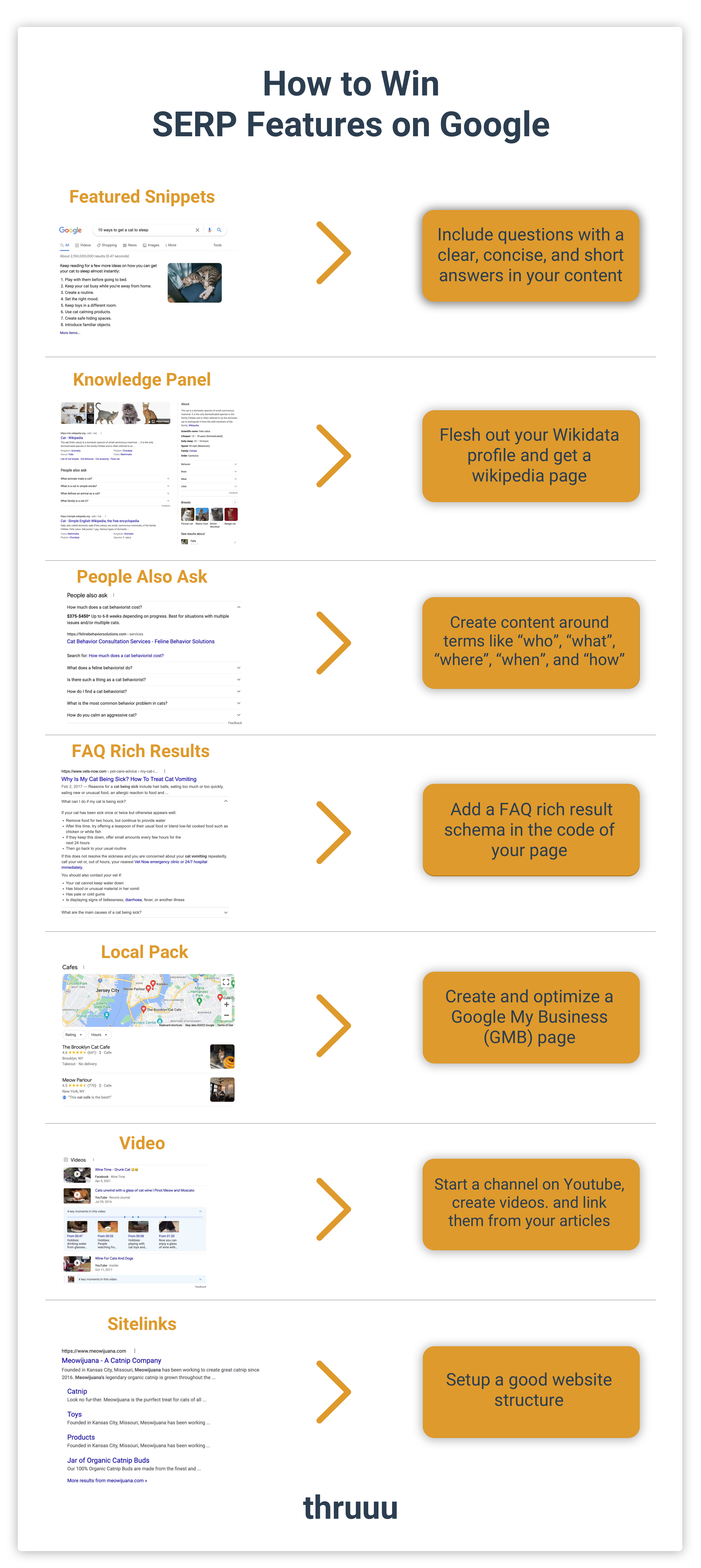 How to win SERP Features on Google - Infographic