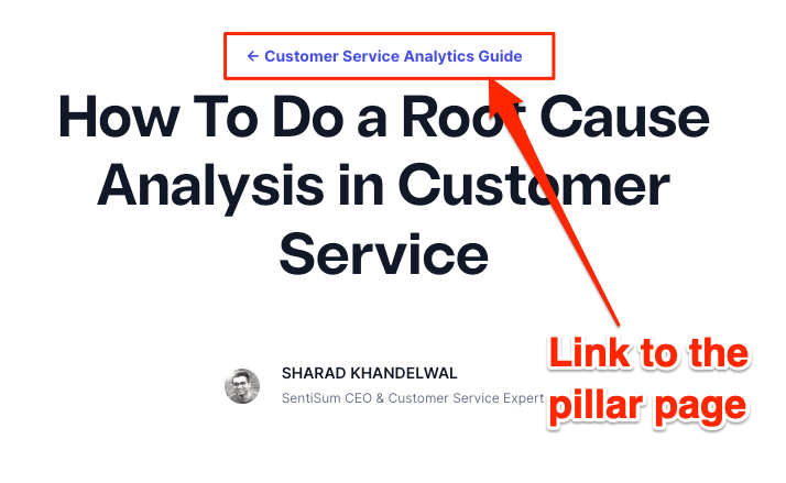 topic cluster example - internal linking of a topic cluster