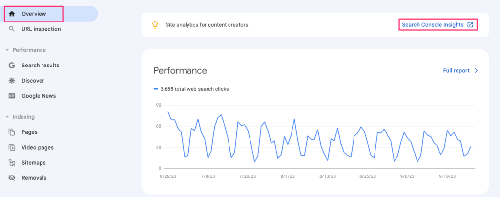 How to Access the "Insights" Feature: