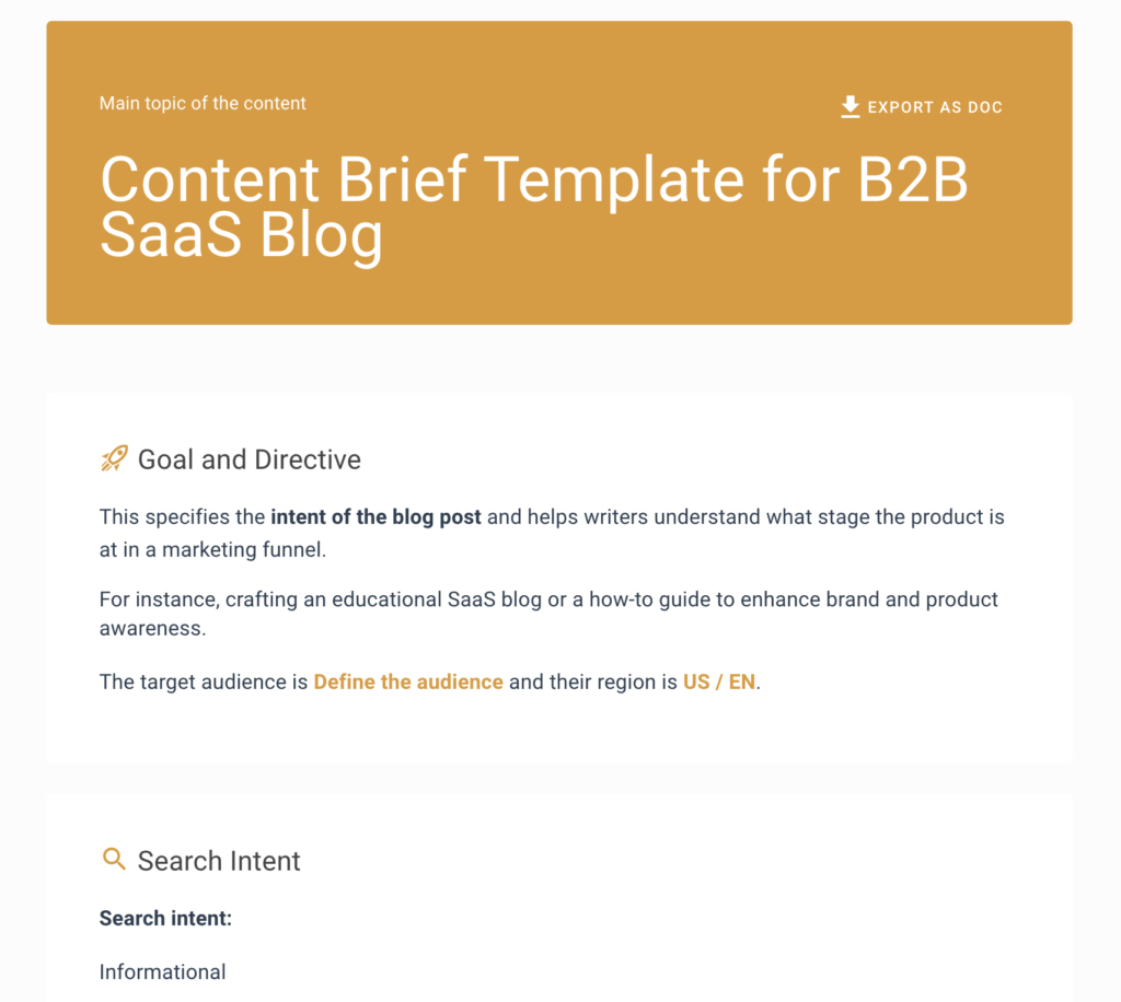 Open the thruuu Content Brief of the Content Brief Templates for B2B SaaS Blog.