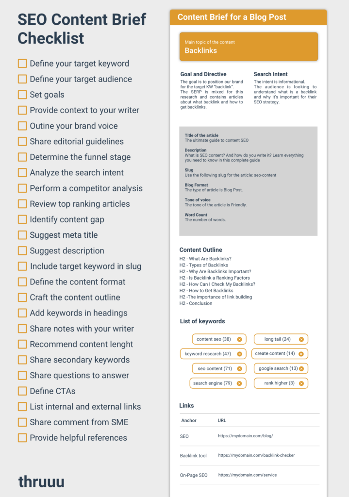 SEO Content Brief Checklist
