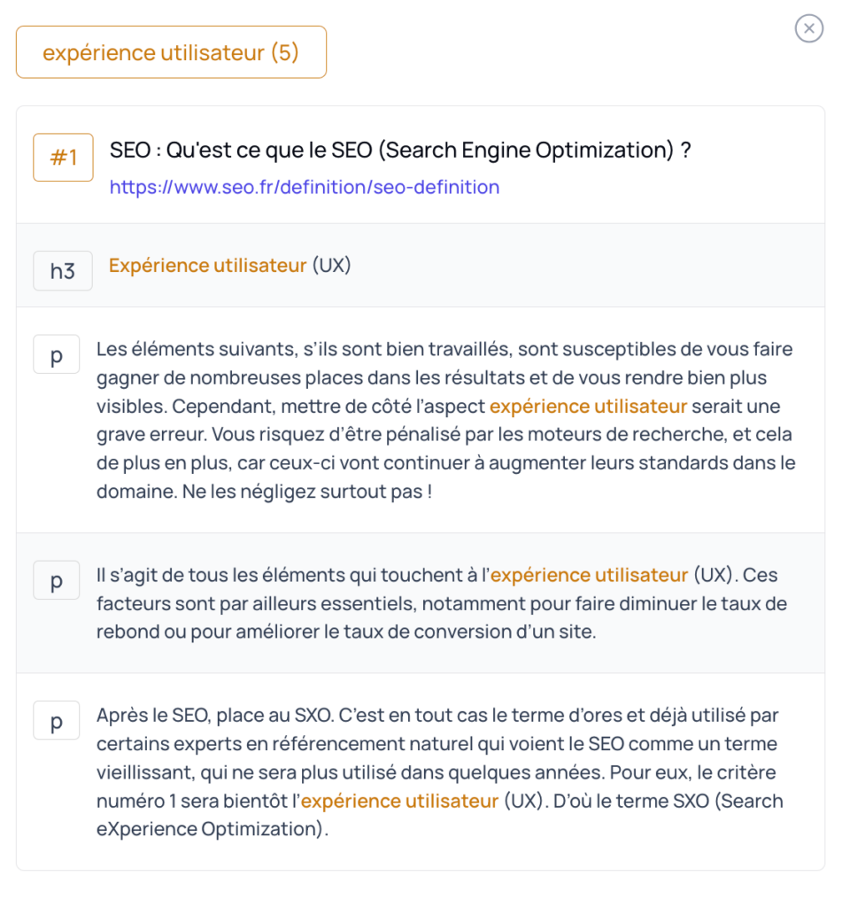 Comprenez comment les pages les mieux classées sur Google utilisent les mots-clés