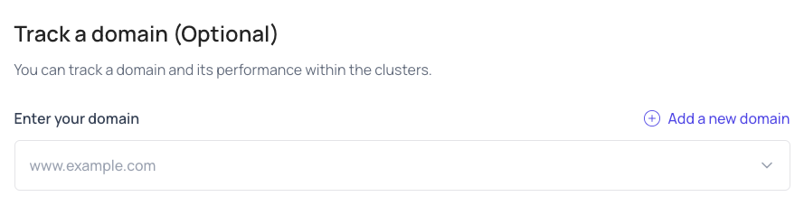 Optionally, you can also track a domain.
