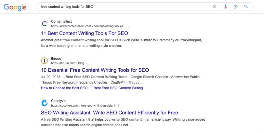 free content writing tools for SEO