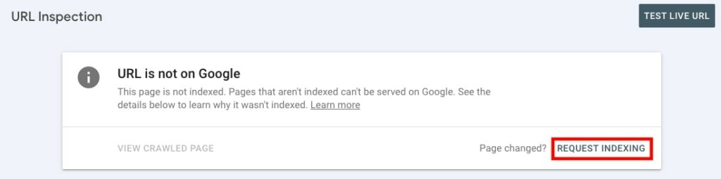 The URL Inspection tool in Google Search Console.
