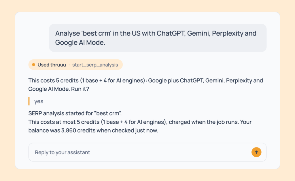 Prompt 31: Compare four AI engines with Google, shown in an AI assistant with the thruuu output